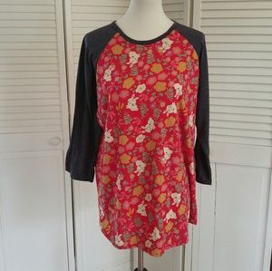 Lularoe Randy Raglan Shirt 2XL